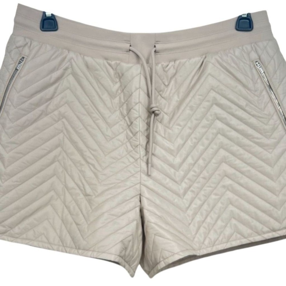 NEW Athleta Women's Quilted Apres Ski Short Size 12 Beige Shorts - AC